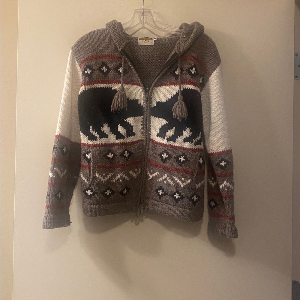 Brown Bear Hooded Knit Sweater